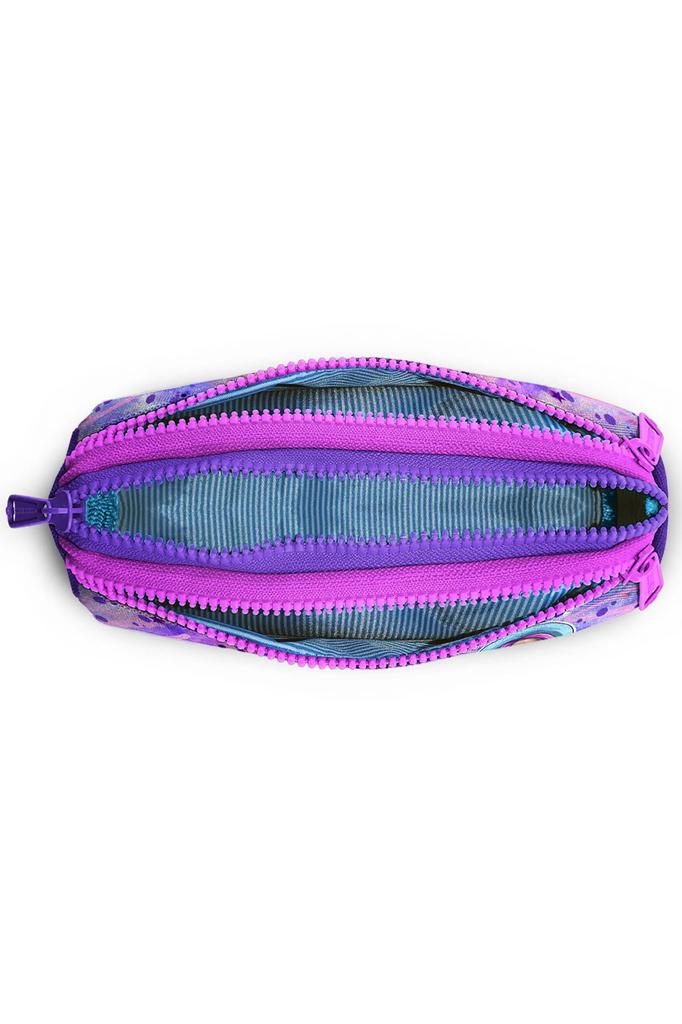 coral high Dětský Růžovo-Fialový Módní Dívčí Vzorovaný Tříkomorový Penál 22055