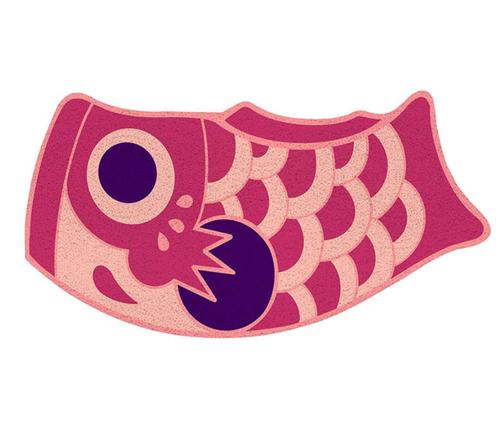 

Cartoon Door Carpet Carp Flag Door Foot Mat-Washable Non-Slip Imitation Cashmere Area Rugs for Indoor Living Room Decor 37x70cm