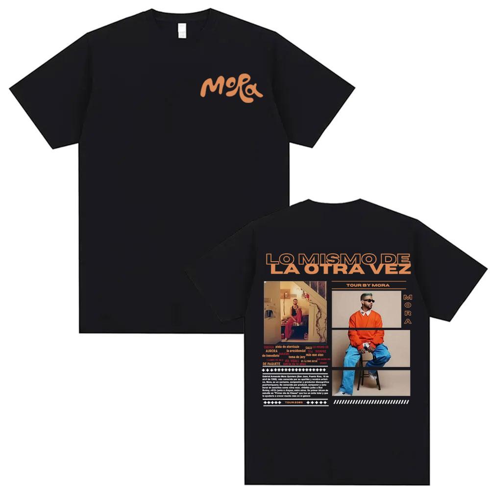 

Mora Lo Mismo Dela Otra Vez Album Pattern Tshirt 2026Summer Mens Womens Luxury Fashion Hip Hop Street Wear Y2K Cotton Tshirt S