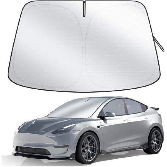 Car Windshield Sun Shade, 300T Thickened Car Window Shades Heat Reflective Interior Cool, Universal Fit For Most Cars SUVs Trucks, Foldable &