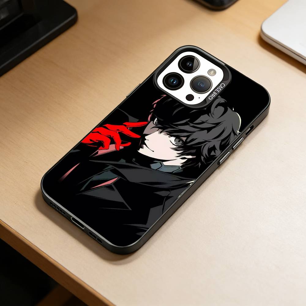 games-Wallpaper Persona 5  Phone Case For iPhone 17,16,15,14,13,12,11 Plus,Pro Max,XS,Colored Silver Plated Inside Cover