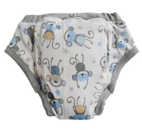 Wasserdichte Windelhose für Erwachsene, Inkontinenzhose für ältere Menschen, Pflegewindeln, Bettnässerschutz, Trainingshosen, Graues Affendesign, ABDL Größe M
