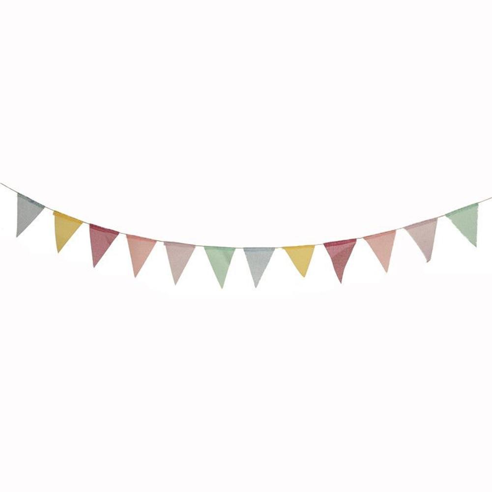 Brand New Baby Shower Birthday Party Colorful Pull Flag Imitation Linen