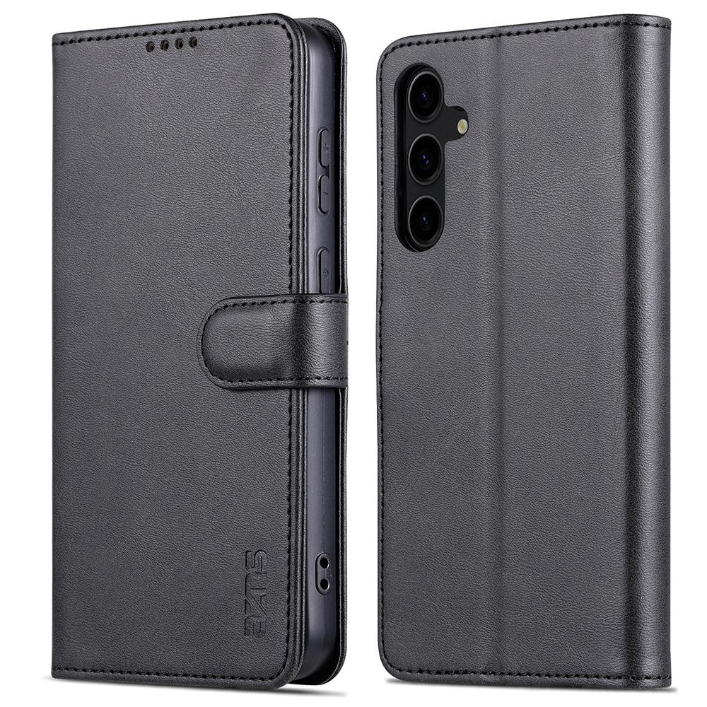 

AZNS For Samsung Galaxy S24 FE Case PU Leather Phone Cover Wallet Black