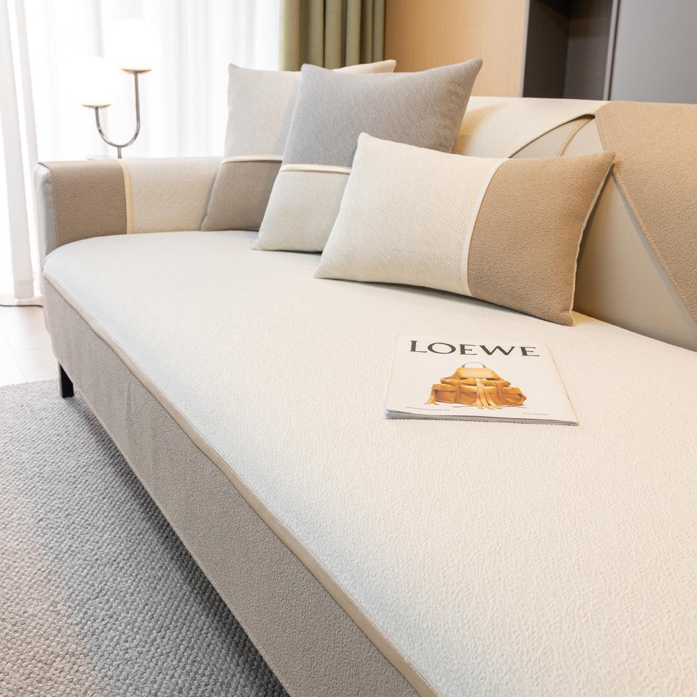 

Simple And Modern Sofa Cushion New Fabric Leather Sofa Cover Backrest Towel Universal Non-Slip Seat Cushion In All Seasons 70*70cm
