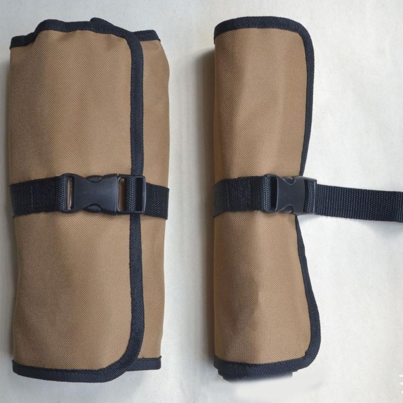 Multi Pocket Foldable Tool Storage Bag With Secure Straps Truck Tool Roll Bag For Wrenches Hammer And Camping Gear