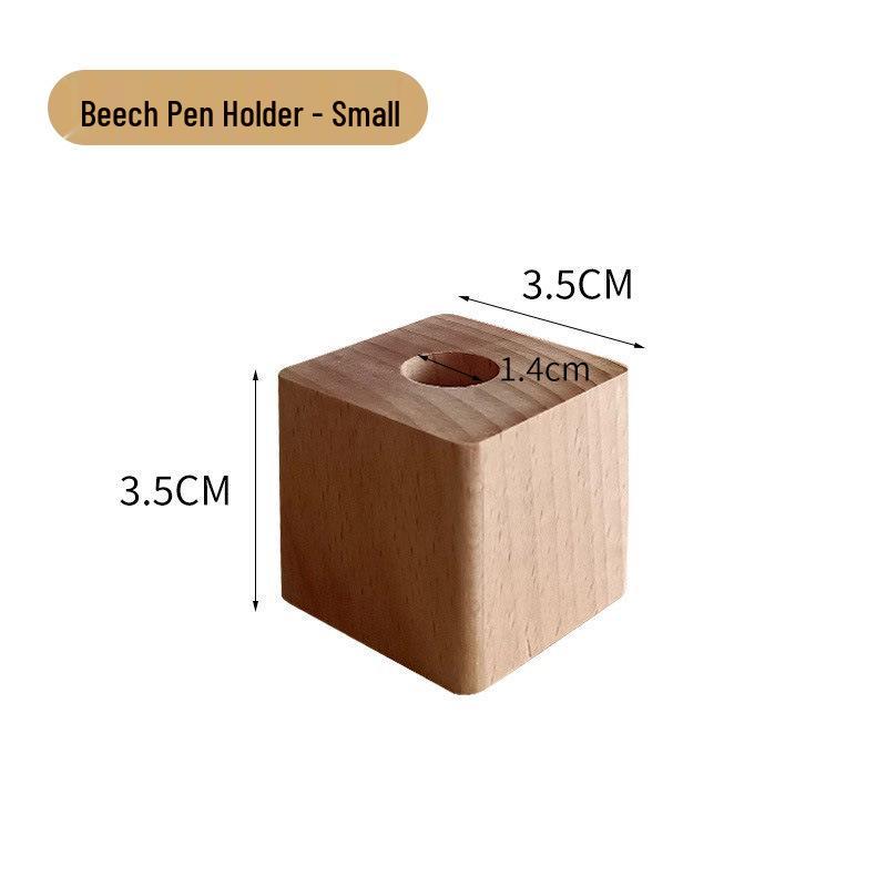 Nordic Walnut Decorative Wall Pen Holder - Solid Wood Stand for Living Room or Study Desk