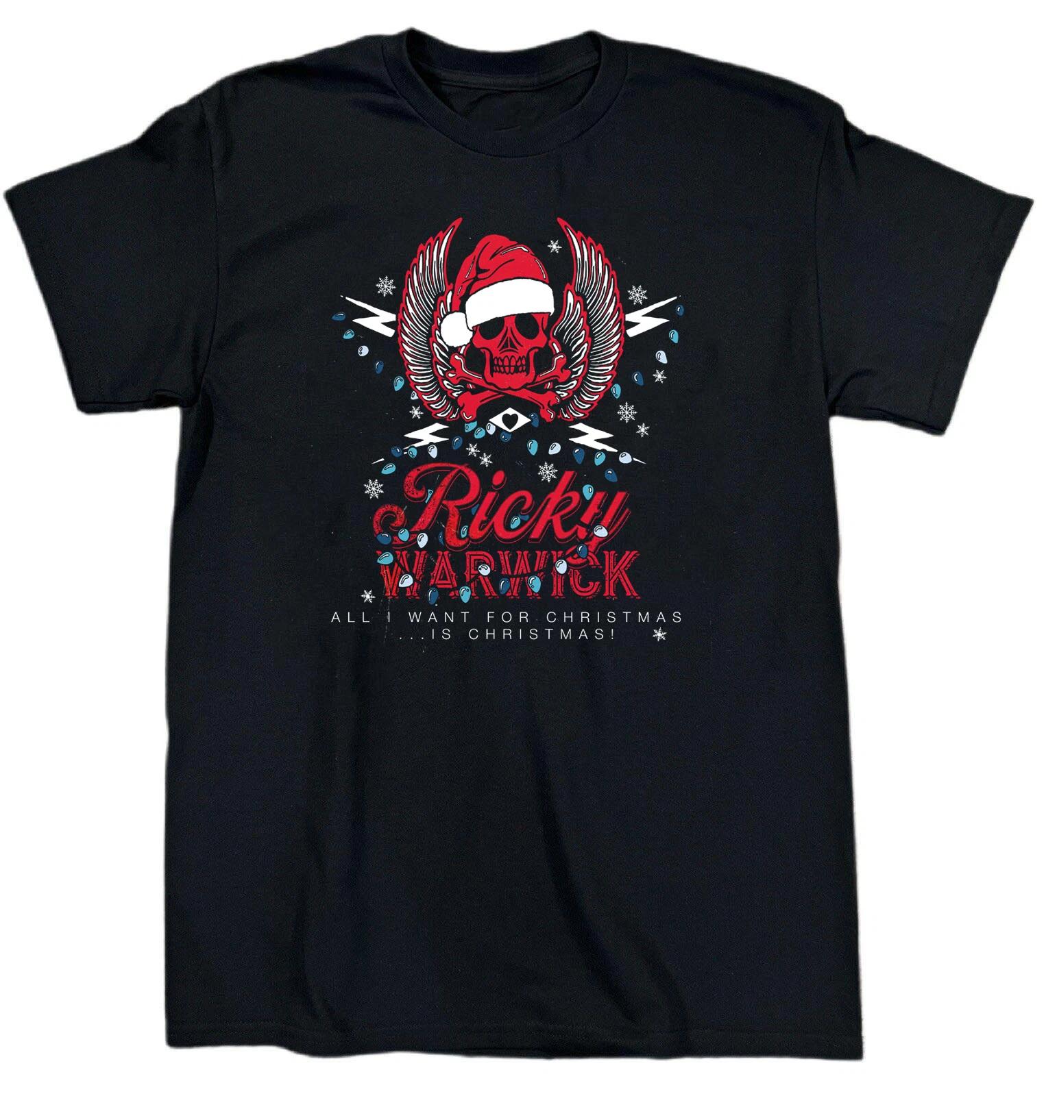 NEW Ricky Warwick Merry Christmas Cotton Black T Shirt S-5XL TR706 M