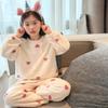 Dívčí silné zimní pyžamo - Korálový fleece flanelové domácí oblečení (podzim 2025)