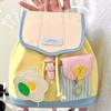 Drawstring Students School Bag Cartoon PU School Bag Storage Bag Creative Flower Backpack  Travel