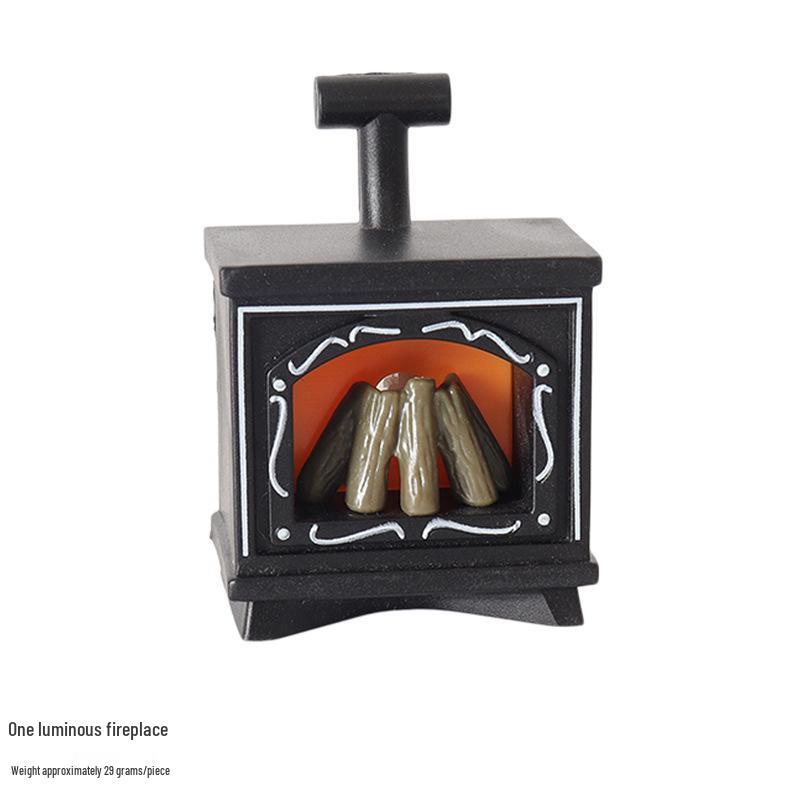 Dollhouse Christmas Fireplace Miniature Scene Accessories