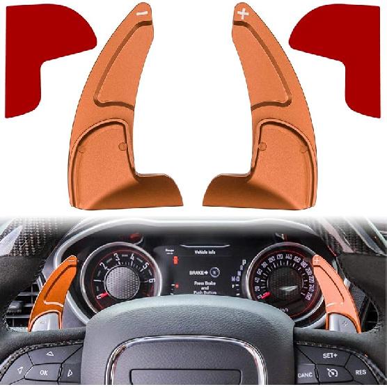 Steering Wheel Shift Paddle Extended Shifter Trim Cover For Dodge Challenger Charger Durango RT & Scat Pack 2015-2024, For Jeep Grand Cherokee 2014-