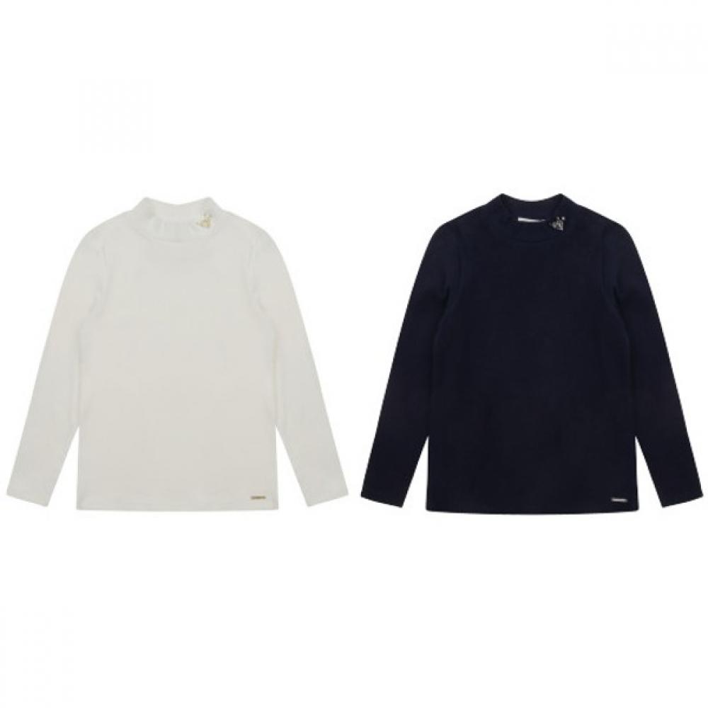 

[Moda Carina] Moda Carina Bling Half Neck T shirT Navy Navy/100