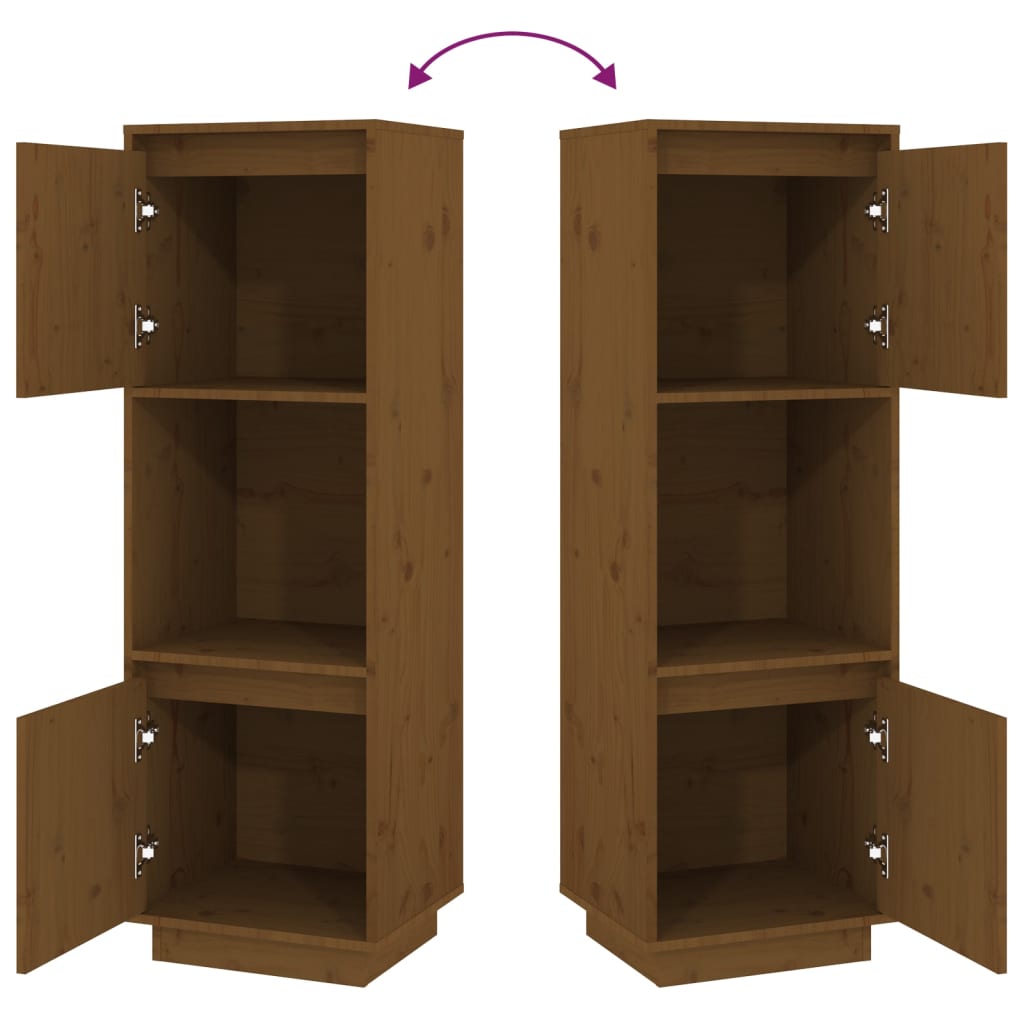 Vidaxl Cabinet, Honey Brown, 38X35X117 Cm, Solid Pine Wood