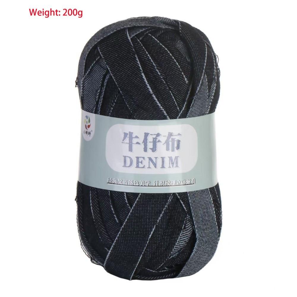Durable 200g/Roll Denim Yarn Blue Color Durable Material Crochet Thread Soft Texture Washed Finish Weaving Cord For Handbags