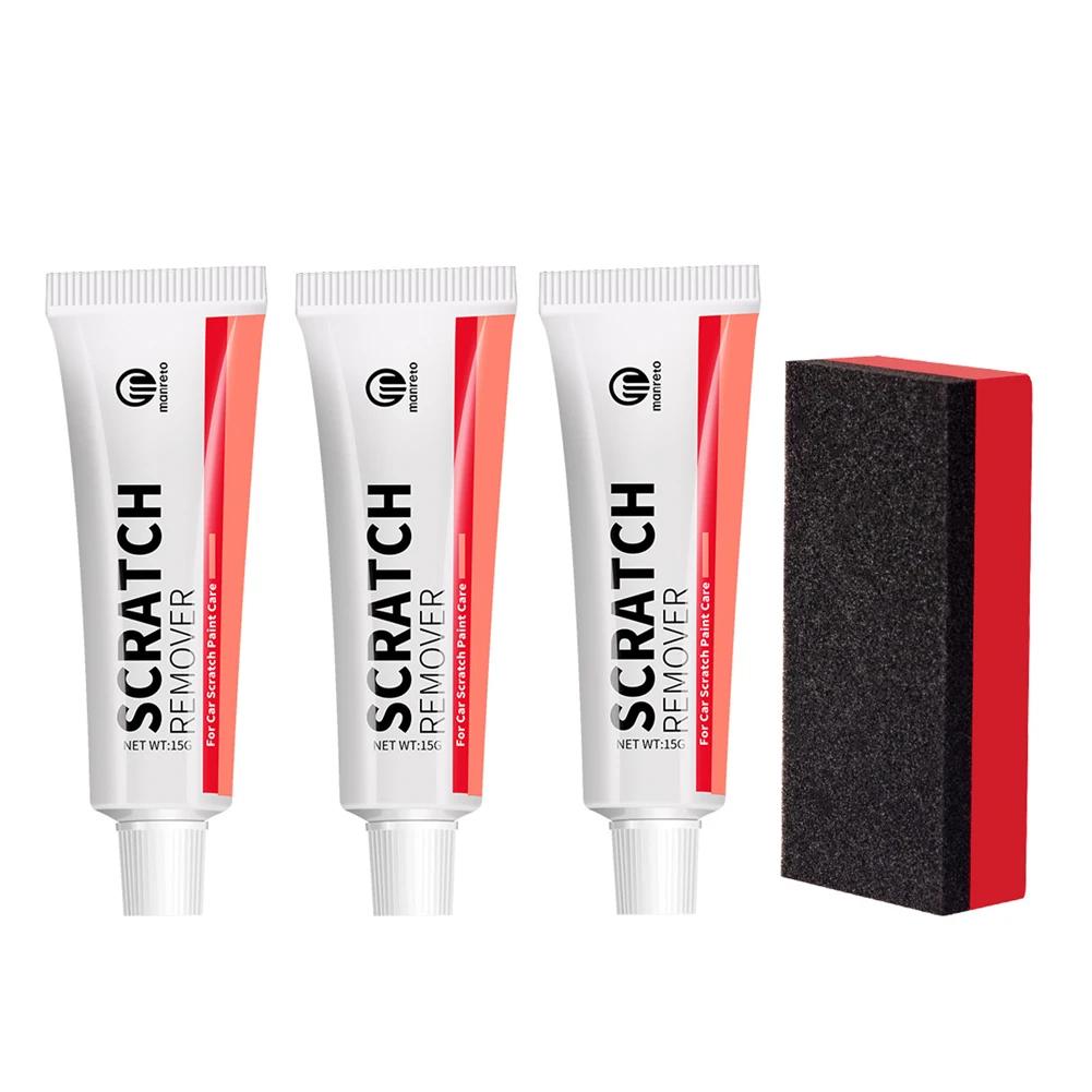 3Pcs Car Scratch Remover Paint Care Tools With Sponge Car Body Paint Care Kit Repair Polishing Auto Body Grinding Compound