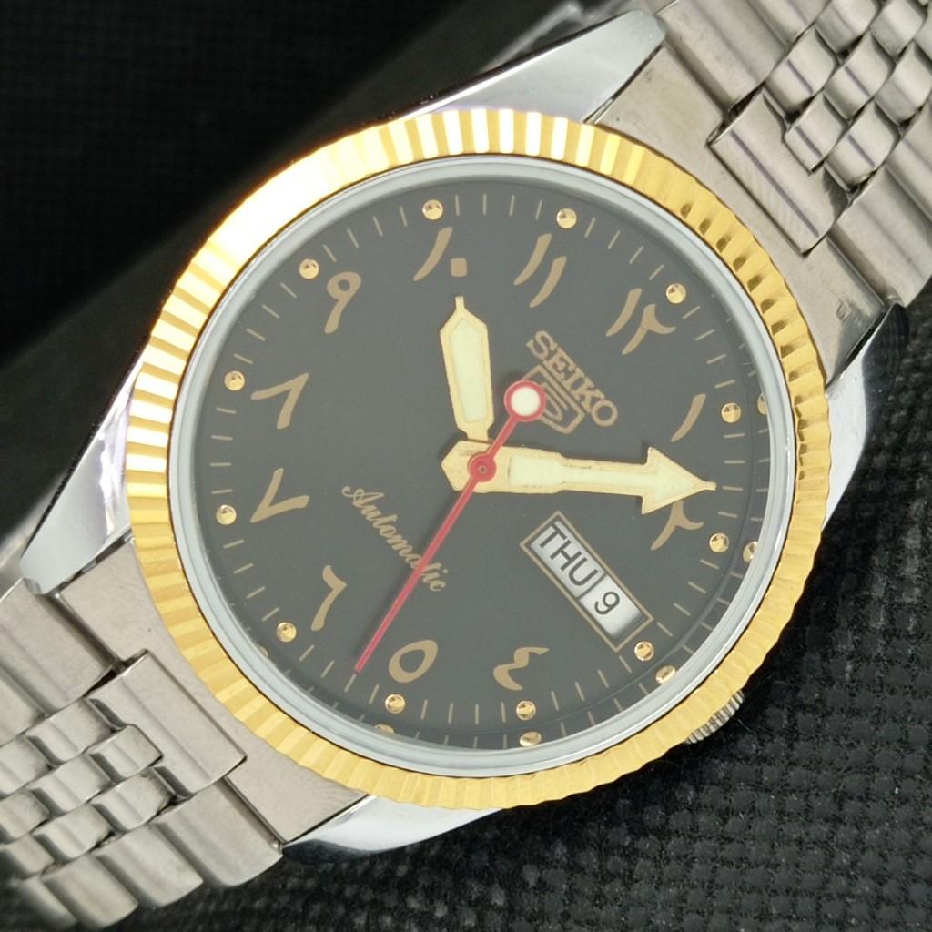 RENOVOVANÉ SEIKO 5 PRESIDENT AUTO PÁNSKÉ HODINKY JAPONSKÉ HODINKY TRANSPARENTNÍ ZADNÍ A305164-2