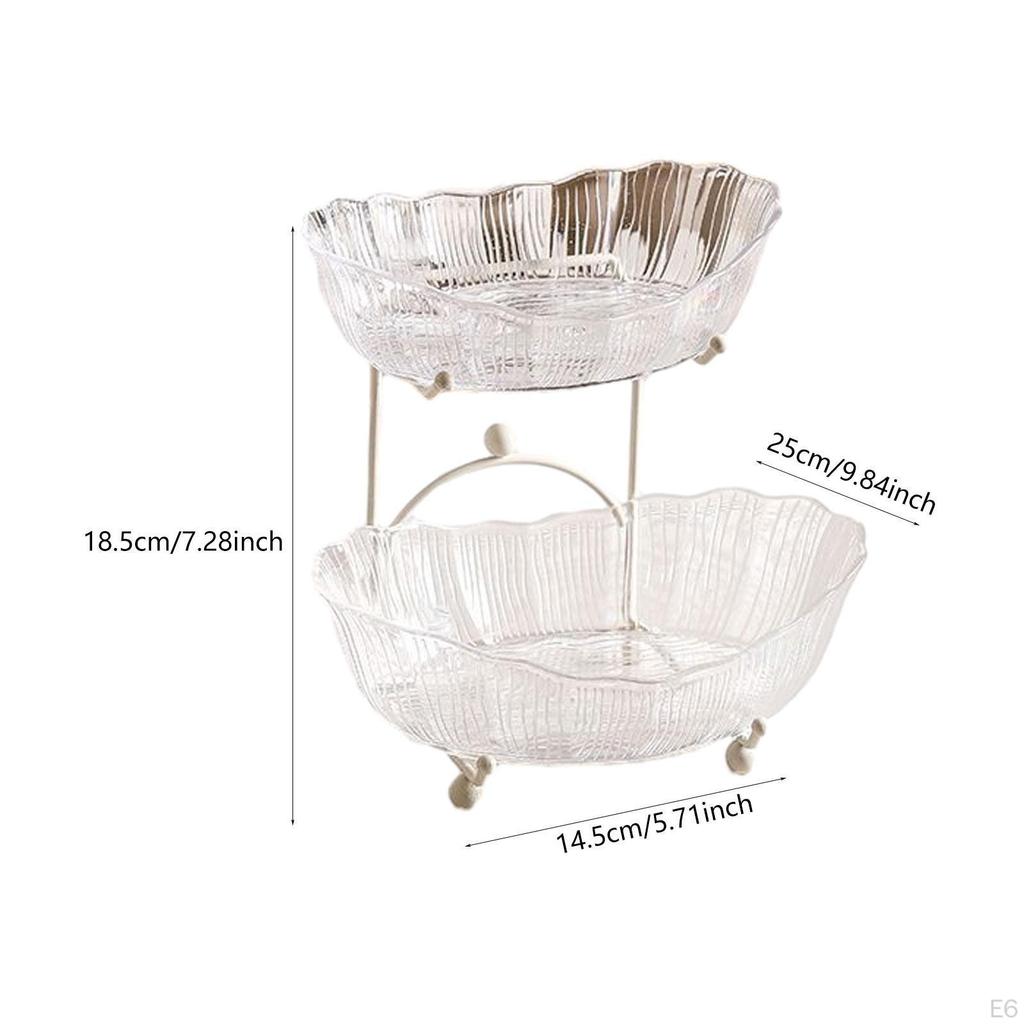 Tiered Fruit Bowl Basket Display Stand Dessert Cupcake Plate Platter Bread Vegetable Holder Serving