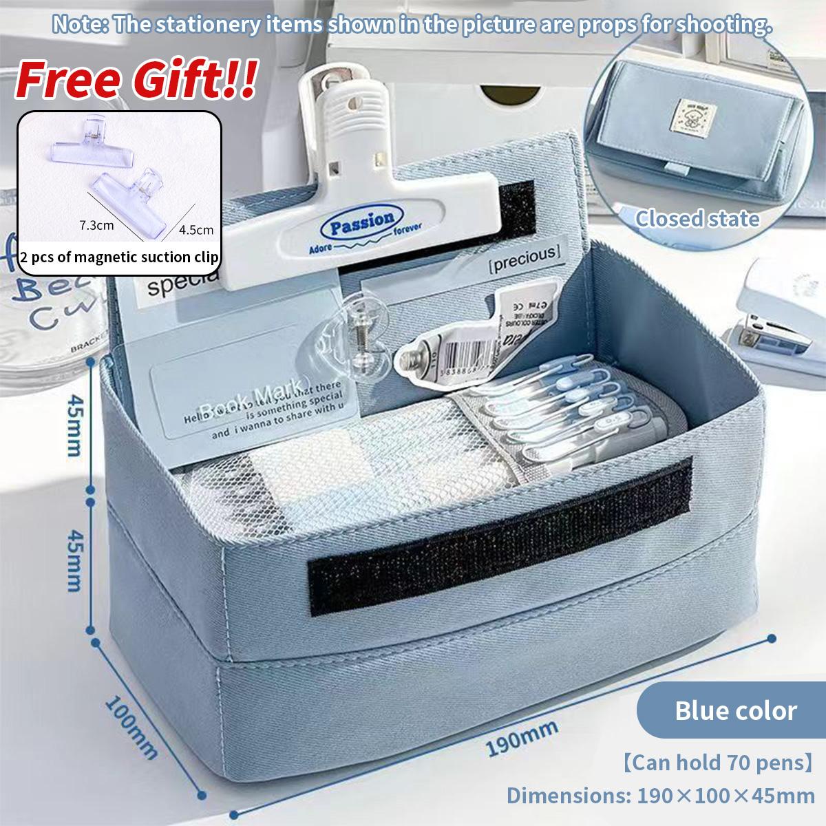 

Kawaii INS Style Puppy Printed Pencil Bag Large Capacity High-value Creative Square Pencil Bag School Student Storage Supplies синий