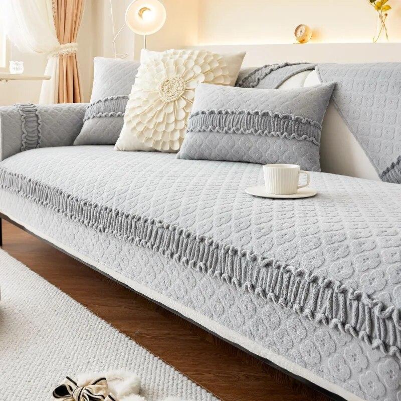 

Современный чехол для дивана, плюшевый чехол для сиденья, украшение для дома, противоскользящий чехол для гостиной, защита мебели, подушка для дивана, полотенце для дивана 70x70cm