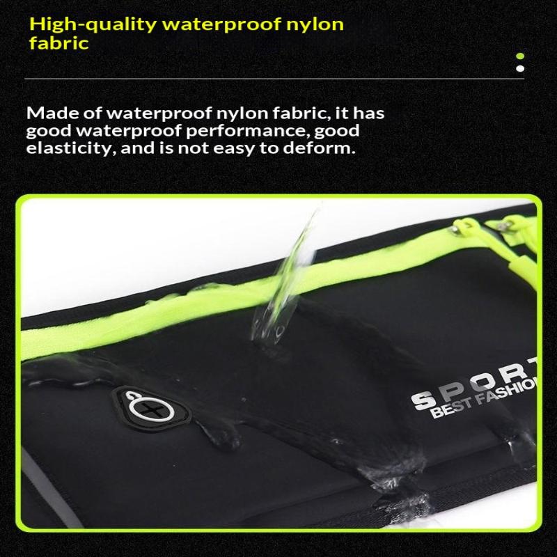 Slim Reflective Waterproof Sports Waist Bag With Headphone Hole Lightweight Portable Design Ideal For Running & Outdoor Sports