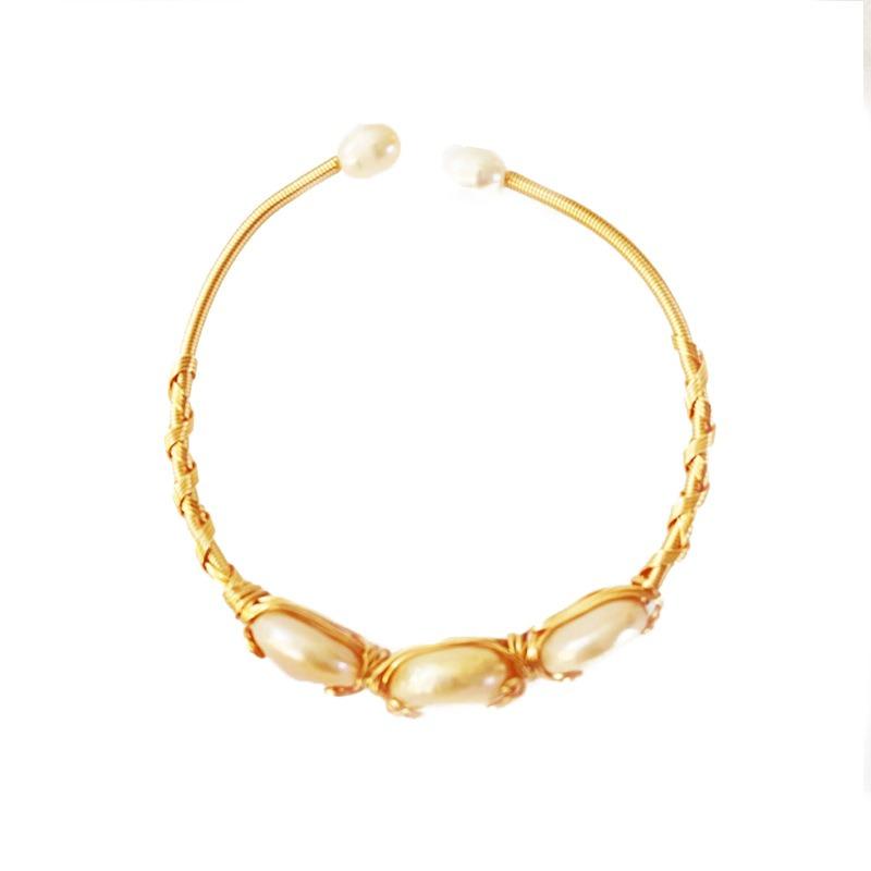 Natural Freshwater Pearl Bracelet Three Pearl Winding Hand Inlaid Bracelet