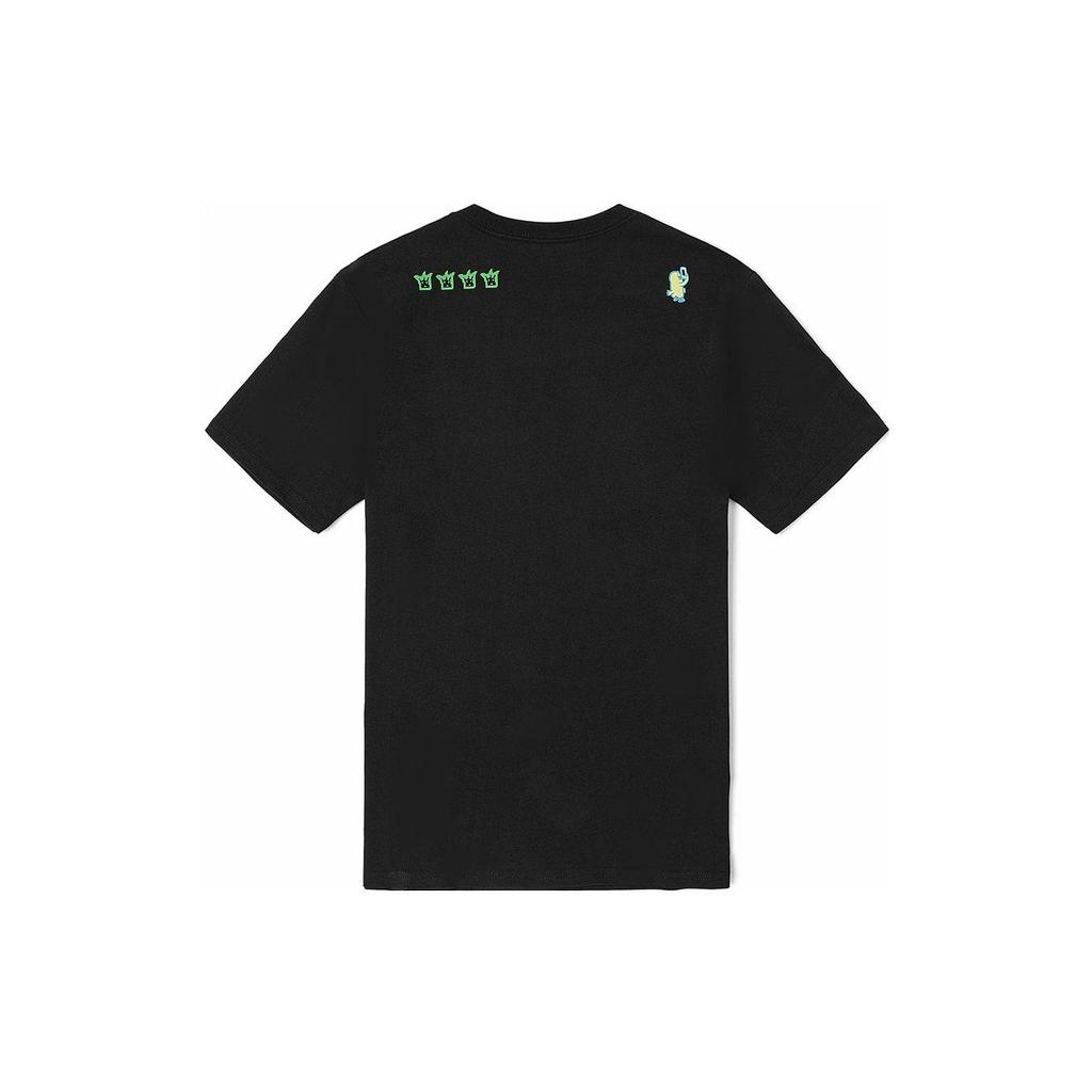 Vans Cartoon Print Crew Neck Casual Short Sleeve T-Shirt Women Tops Black VN00091FBLK