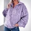 Oversized Loose Fitting Women's  And Winter Pullover Round Neck Solid Color Hoodie
