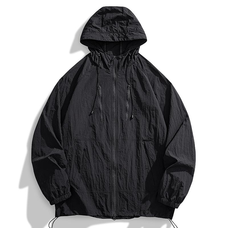 Sommer Eis Seide Kühl Sonnenschutz Jacke, Kragen Jacke, Herren Freizeit Leichter Mantel