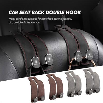ZZFM1 Car Headrest Hook Suede Rear Seat Hanging Dual Storage Hanger For GT Stelvio F1 Brera Volante Tonale Gloria Disco