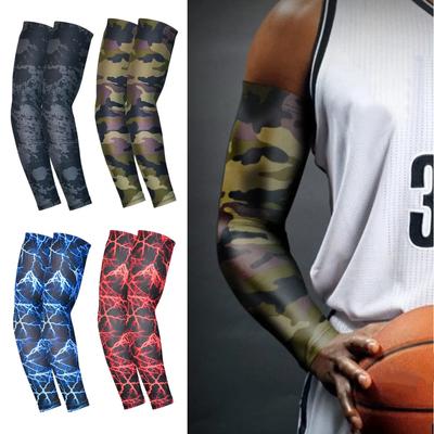 Camouflage Print Arm Sleeves Hand Active Volleyball Basketball Arm Protector Sun Protection Outdoor Use Hiking Bicycle Arm Sleeves