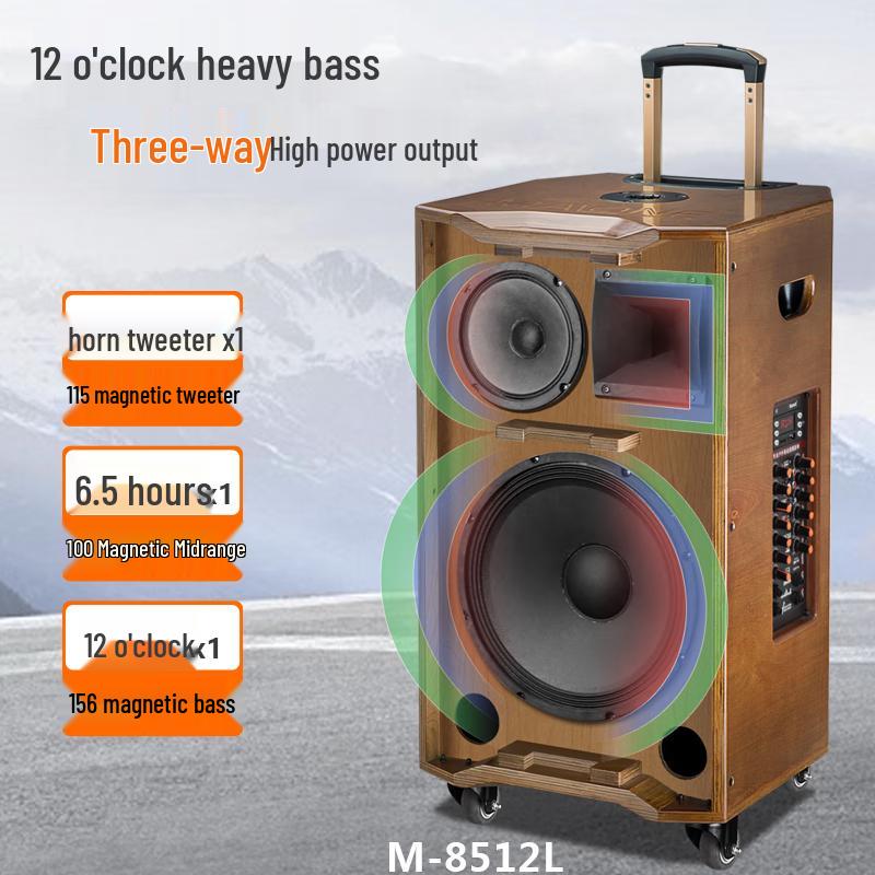 MALONE M-8510L Portable Bluetooth Trolley Speaker with Mic CN Plug (adapter Included)