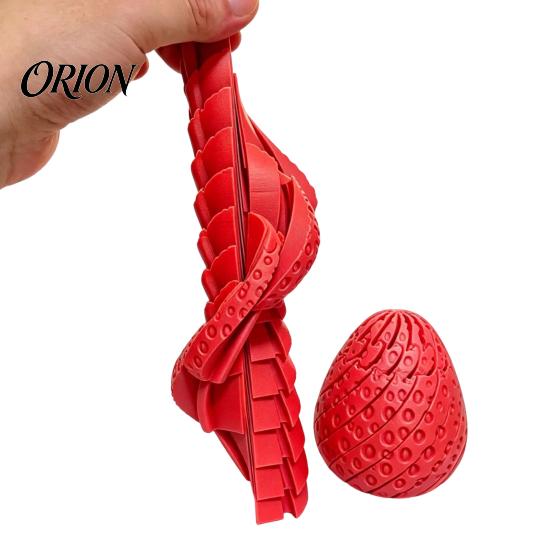 Strawberry Anxiety Reduction Toy 3D Printed Twisting Toy, Stress Relief Slippery Rotating Articulated Spiral Fruit Fidget for Home Decoration