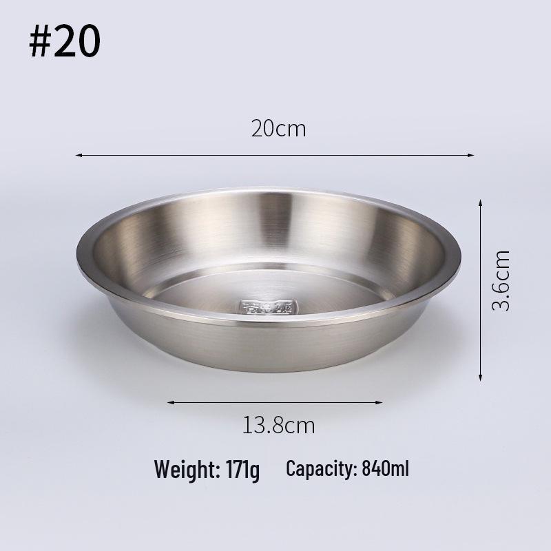 

Круглая пластина из нержавеющей стали 304: Овощное, Десерт, Фруктовое, Барбекю, Пельмени - Домашнее блюдо, Загущенное. 304 Stainless Steel Korean Style Soup Plate