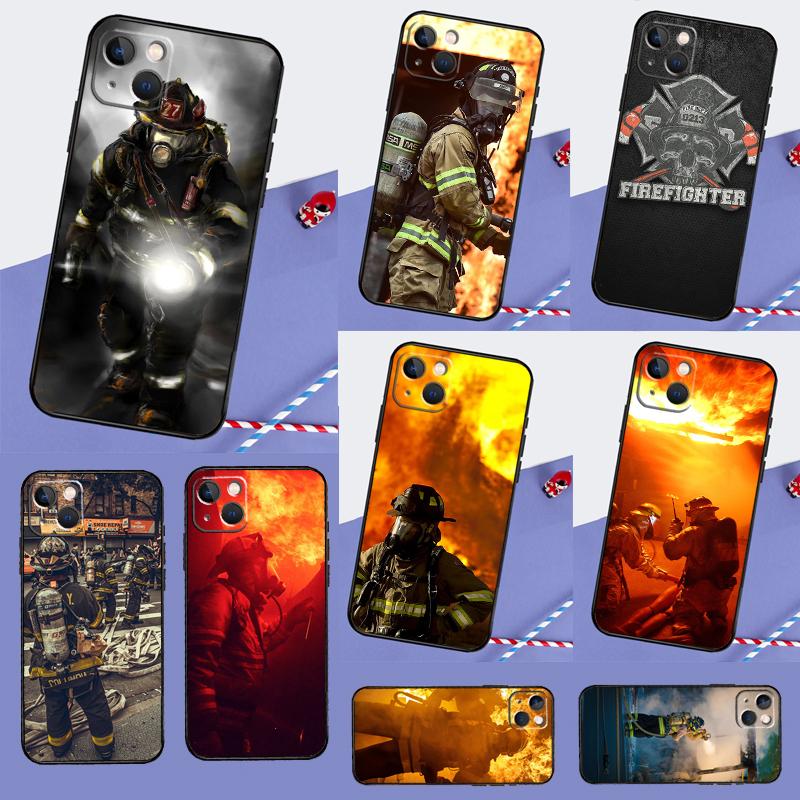 Firefighter Heroes Phone Case For iPhone 15 16 Pro Max 12 13 Mini 11 14 Pro Max XR 16 15 Plus 16e Back Cover