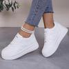 Spring New Style Korean Version Thick Bottom Heightening Sports Casual Shoes Women's Low Top PU Leather Sneakers