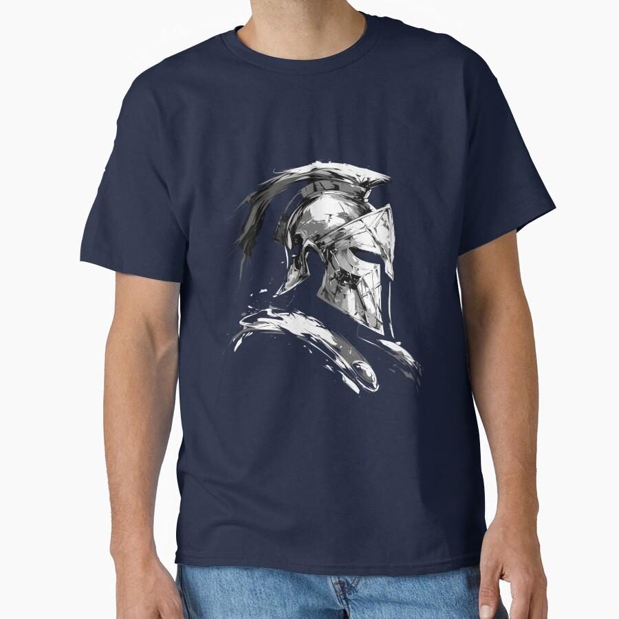 Spartan warrior helmet ancient greece this is sparta T Shirt for men Large size Adult tops S-6XL
