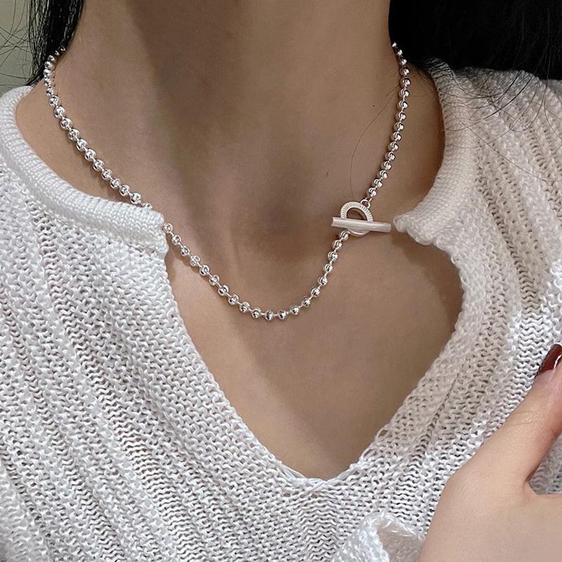 BF CLUB Silver color Geometric Simple Adjustable Necklace For Women Engagement Fine Jewelry Wedding Party Birthday Gift