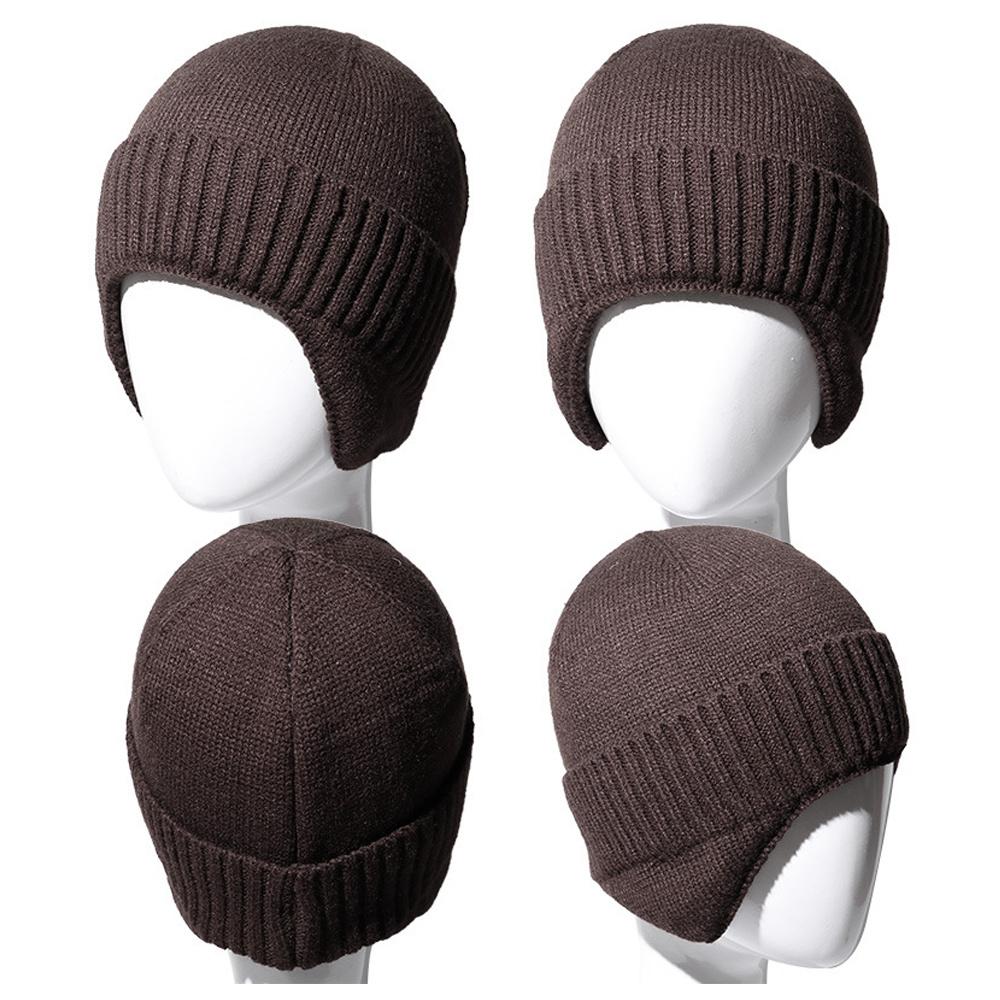 Solid Color Knitted Ear Protection Hats 