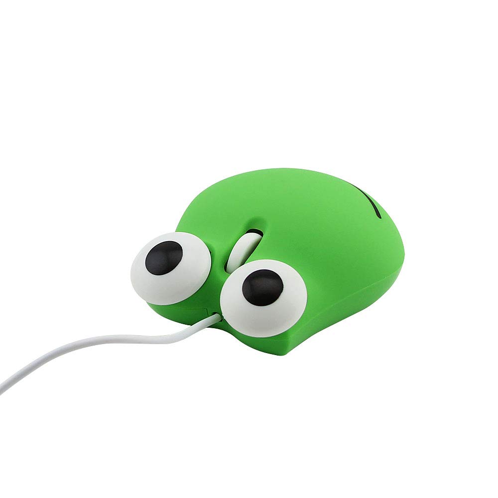 Wired Mouse Small Cute Frog Mouse USB Wired Optical 1600DPI Cute Animal for Lightweight Portable Symmetrical Compatible with Women/Kids