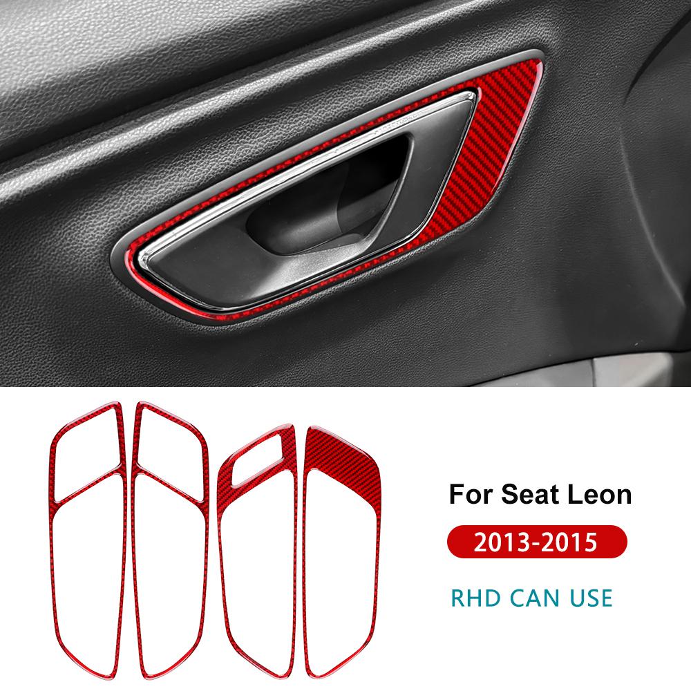 

Real Soft Carbon Fiber Sticker For Seat Leon MK3 2013 2014 2015 LHD RHD Car Door Handle Panel Trim
