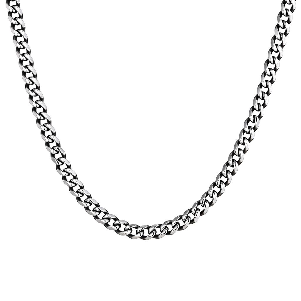 3/5/7mm Stainless Steel Cuban Link Chain Stainless Steel Necklace, Punk Hip-hop Choker for Men, Fashion Jewelry Accessories