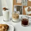 Nordic Style Vertical Stripe Glass Coffee Cup: Elegant Design for Home or Office Use