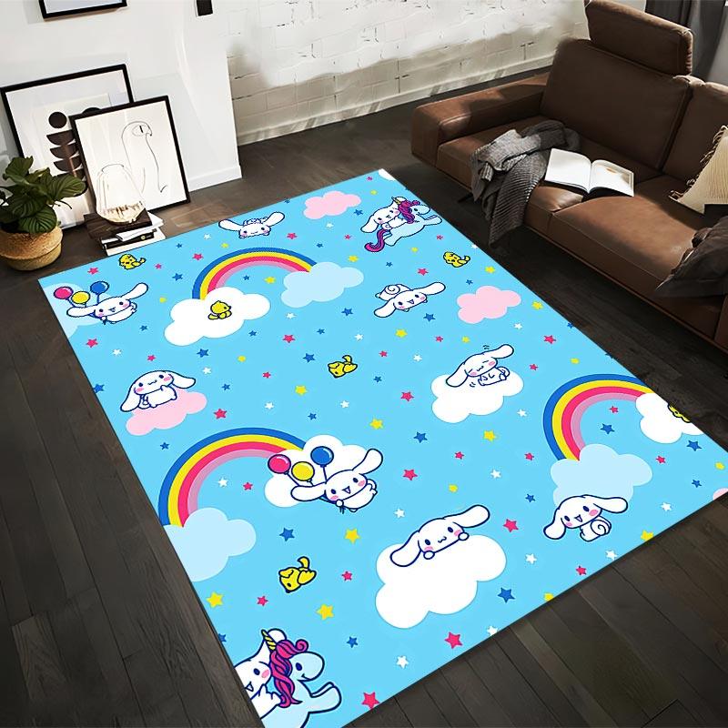 

Cute Cartoon Rainbow1Clouds1Bunny1Unicorn Patterned Blue Carpet for Kids Suitable for use as an anti-slip1 for1room and bedroom sofas 40x60cm( 15x23in )