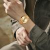 BUREI Analog Quartz Stainless Steel Strap Men's Watch, Waterproof, Popular, Slim, Simple, Stylish, Business, Casual, (Gold)
