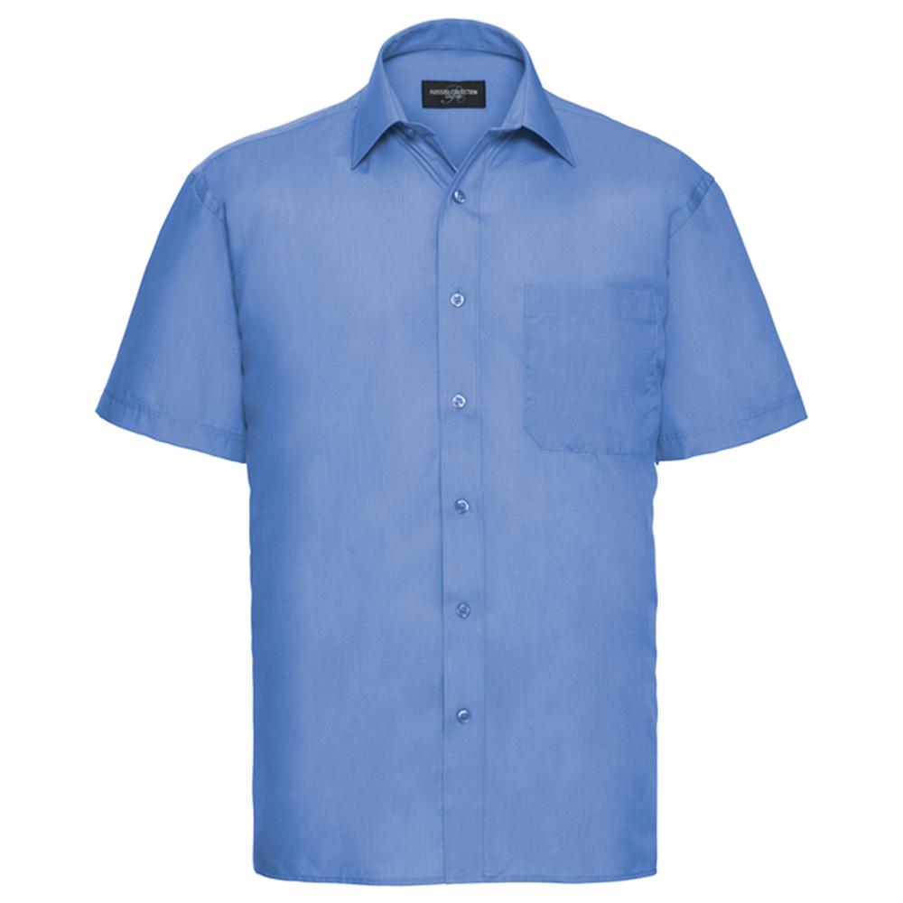 Russell Collection Mens Classic Polycotton Poplin Short-Sleeved Shirt