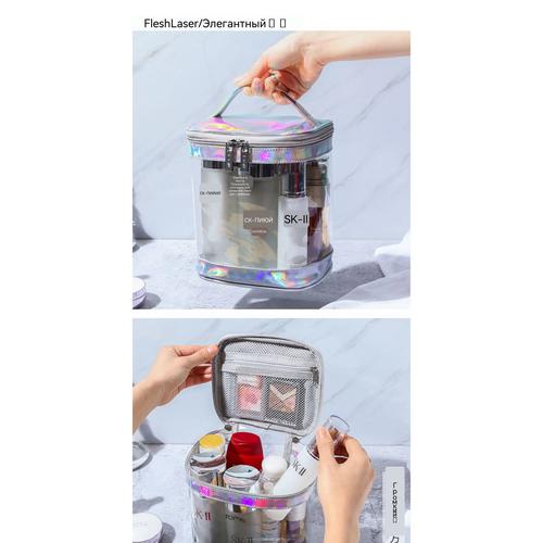 Portable Waterproof Cosmetic Bag Large Capacity Transparent Toiletry Organizer Travel Essentials for Women