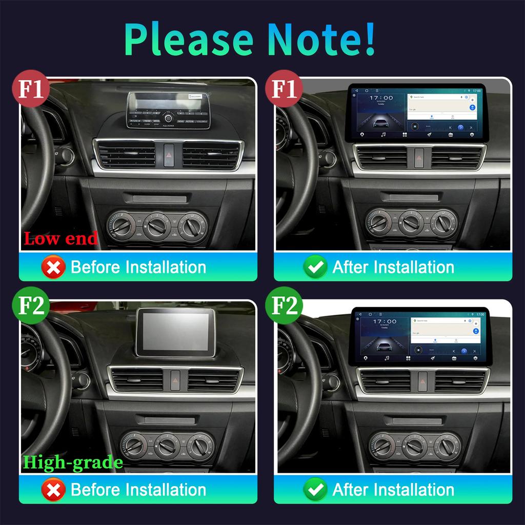 12.3"Car Radio Multimedia GPS For Mazda 3 Axela BM 2013-2017 Android 14 Navigation Wireless BT Carplay Head Unit Screen Stereo