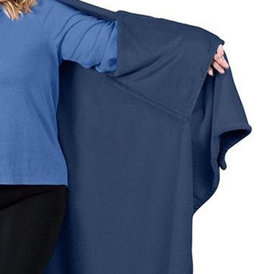 Flannel Wearable Blanket Poncho Soft Blanket Cape with Arm Pockets Warm Cozy Blanket Wrap for Adults Home Office Travel Comfort