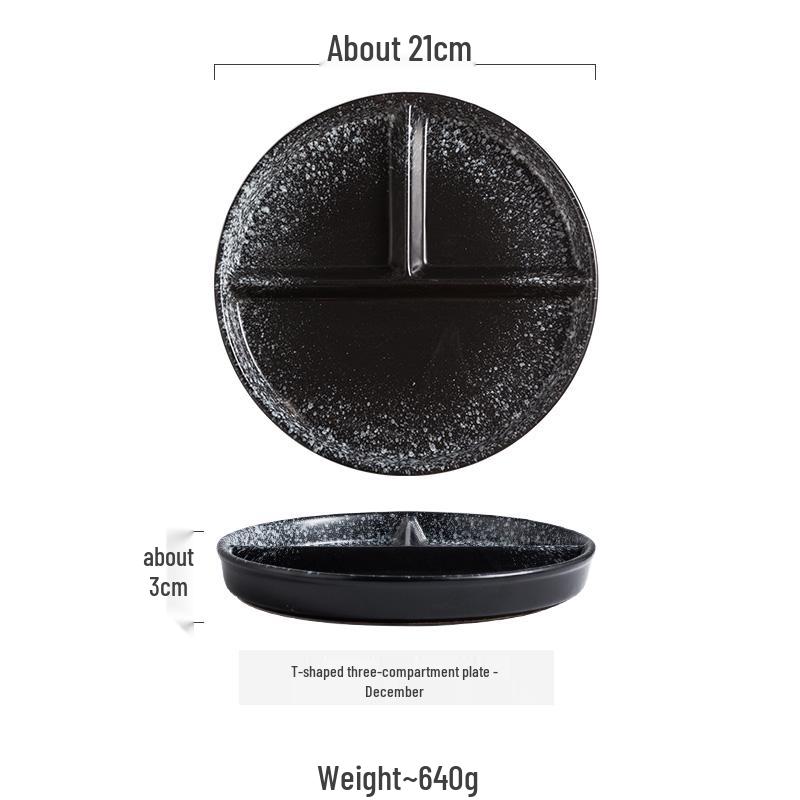 Creative Three-Compartment Ceramic Plate: Ideal for Single-Serving, Portion-Controlled Meals